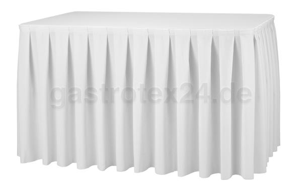Tisch-Skirting in Farbe weiss mit Kellerfalte